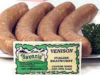 Pre-Cooked Italian Venison Bratwurst