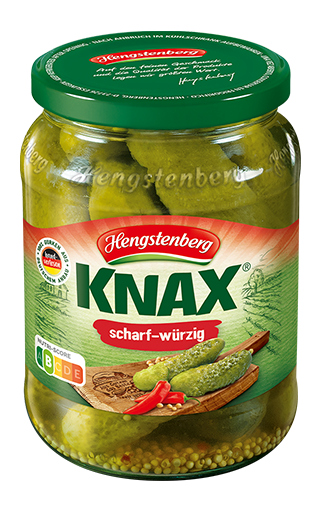 Hengstenberg Knax Crunchy Gherkins Hot and Spicy 24oz