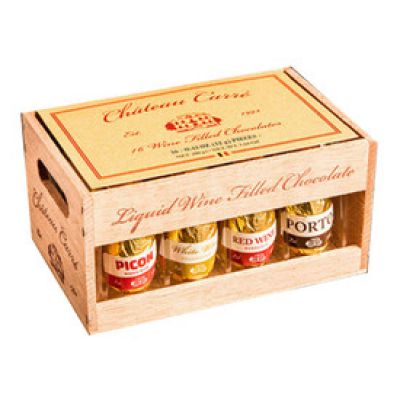 Chateau Carre Wine Filled Chocolates Crate