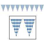 Oktoberfest Bavarian Pennant Banner Checkered 30ft