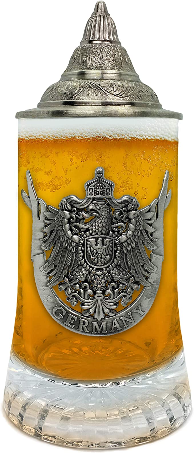 Beer Stein Germany Medallion with lid # S955