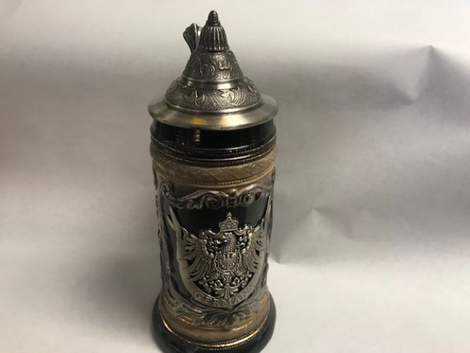 Black-Germany Stein with Eagle & Lid #S753