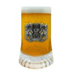 Glass-Beer-Stein-Bavarian-Lion-Crest-1/2-Liter-S954