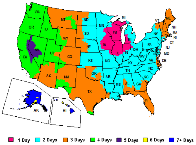 Approximate FedEx Shipping Times